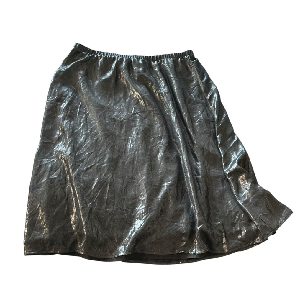 Old Navy Shiny Metallic Gray A-Line Skirt